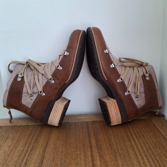 Merrell | Shiloh II Warm Leather Boots (Camel) | Women's US 10.5 - Picture 3 of 11